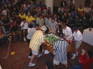 Pictured is the finals of a super doubles tournament presented in Austin, Texas during 2001.
