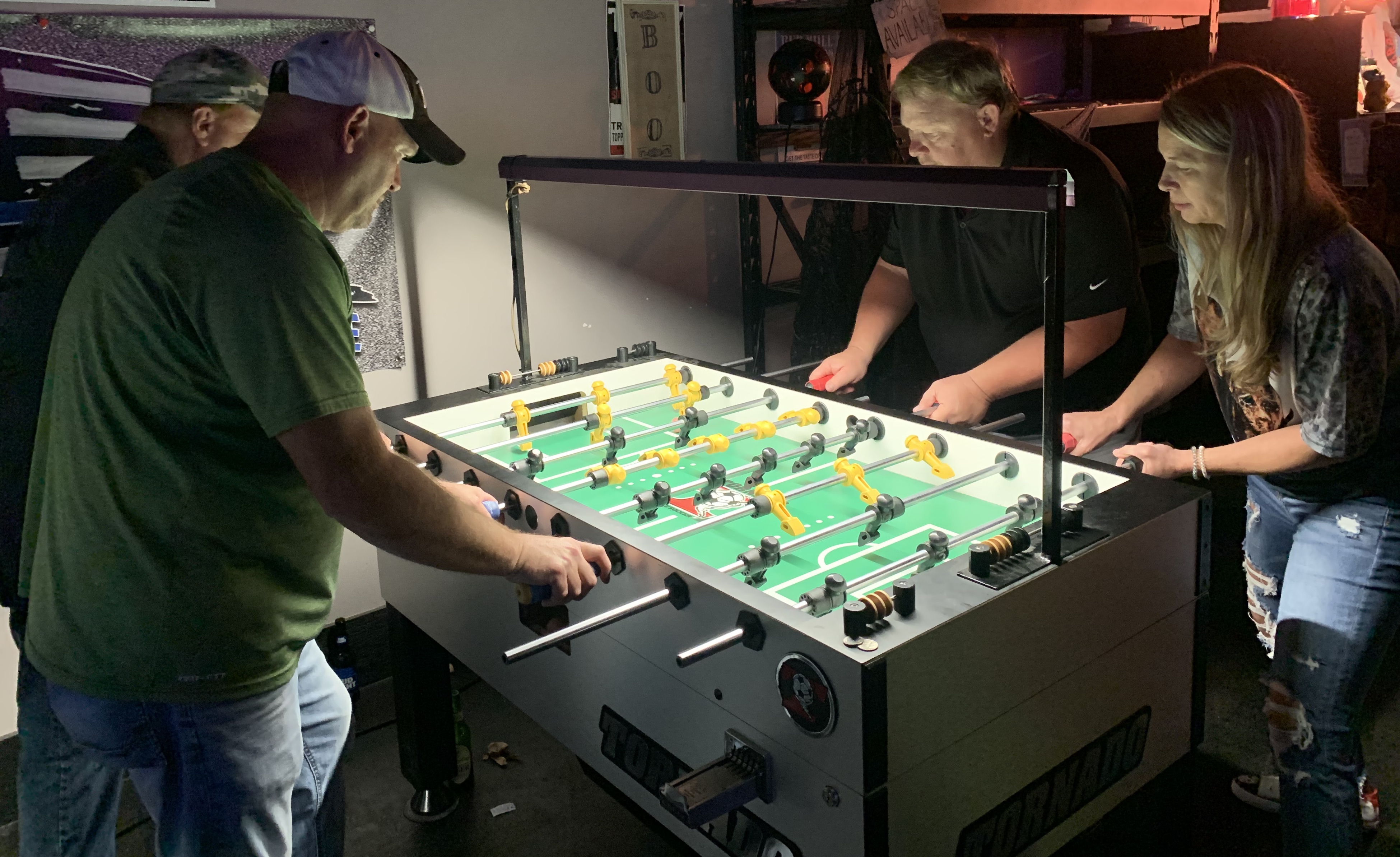 A championship match for the title of the 1st of a series of $200 Added! Foos-Friday events held at Vans Bar in Leeds,AL. this October 28 2022. Steve Dodgen & Mike Camp won the tournament while Bill McBurnett & Kelly Parrett were runners-up.