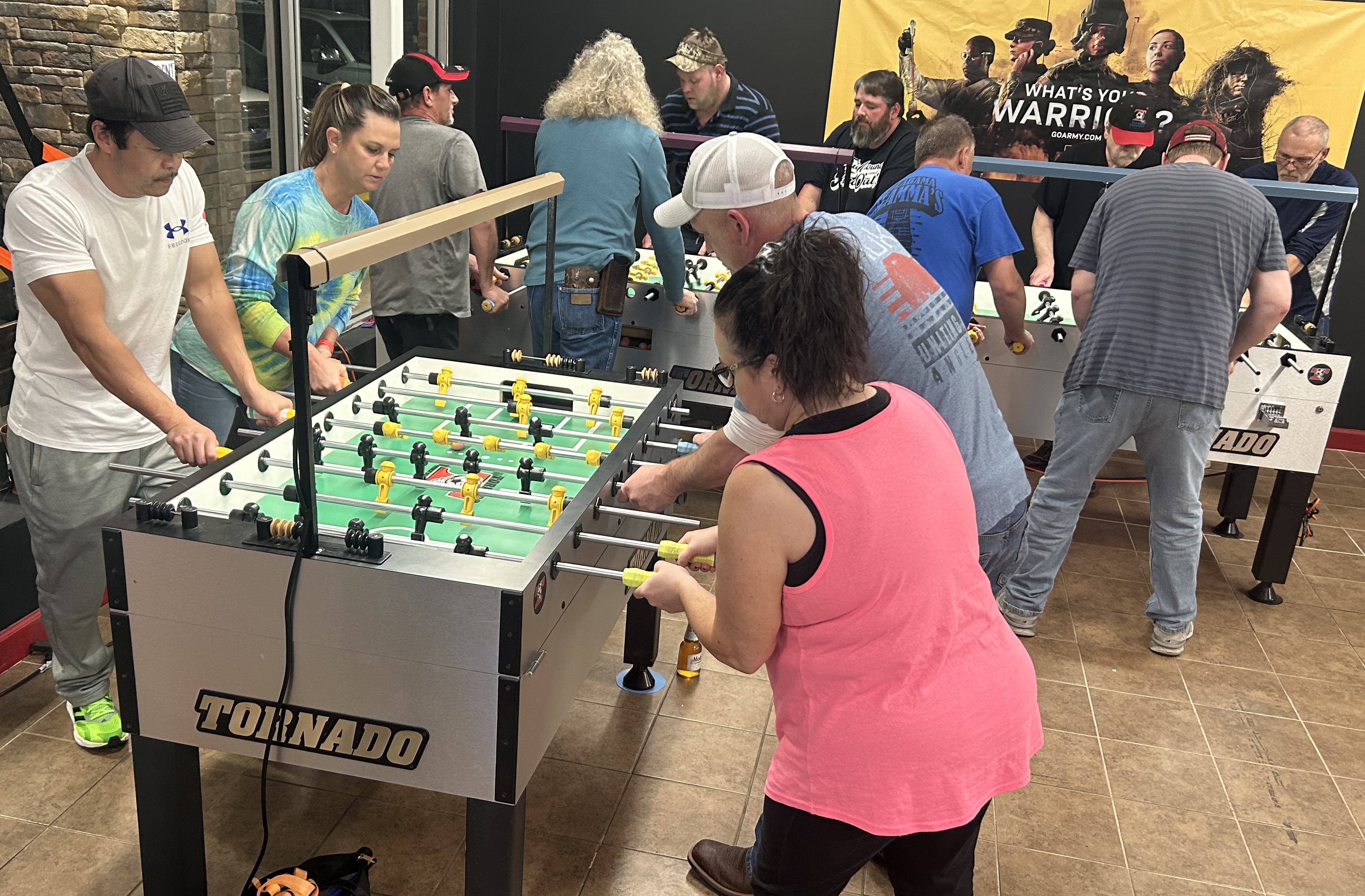 Players competing at the Cullman Open FoosBash! are shown during open doubles competition held in Cullman,AL on Saturday January 18th 2023.